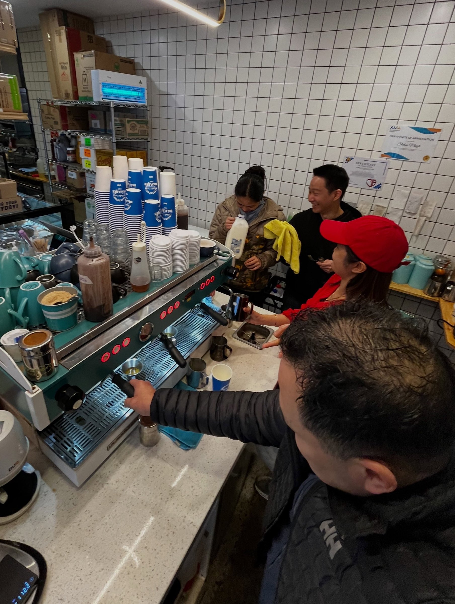 The team behind the coffee machine